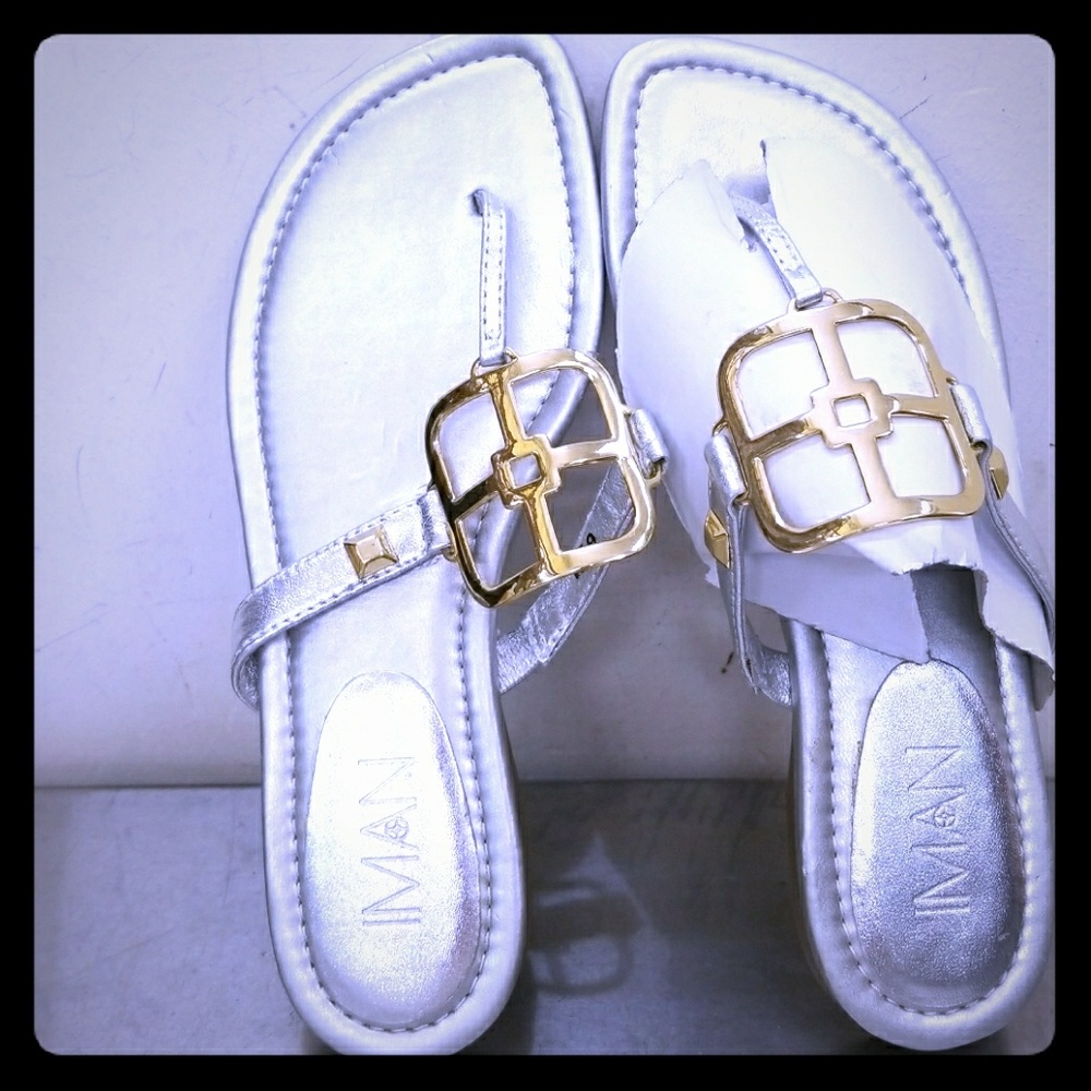 Gold and silver sandals 6.5